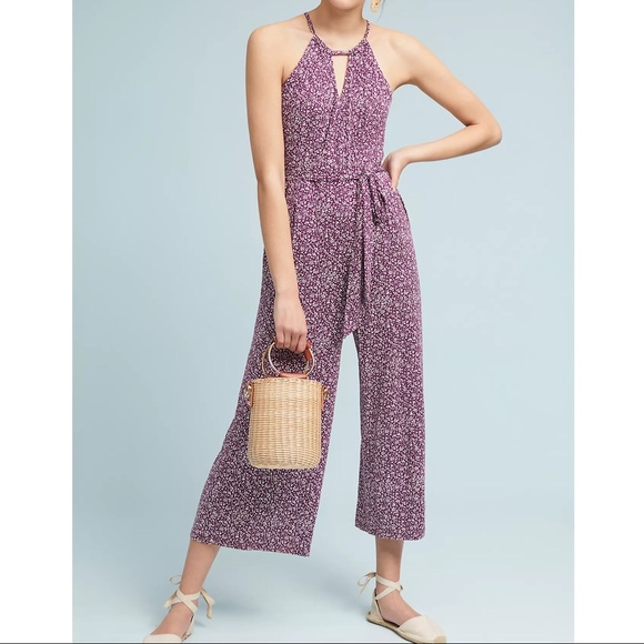 Anthropologie Pants - Anthropologie Maeve Printed Tie Waist Jumpsuit EUC
